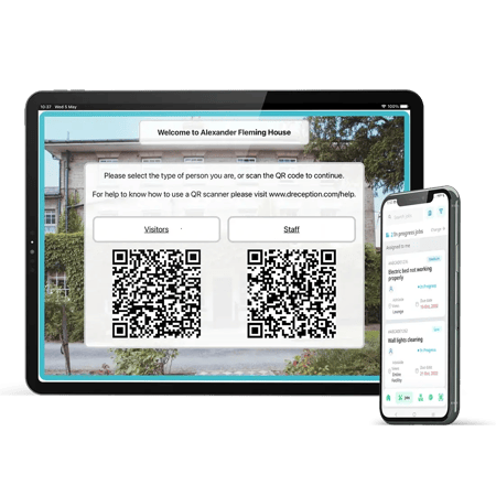 Digital reception and maintenance - iPhone & iPad Mockup
