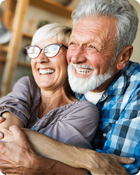 Older couple happy living in a retirement village