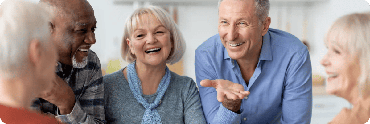 Older people living happily in retirement village